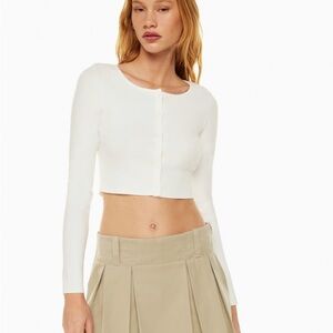 Aritzia Sunday best cropped white cardigan